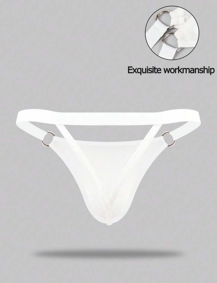 Men's Simple Solid Color Thong Underwear, Lingerie Bridallingerie